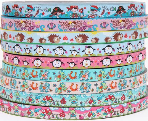 So cute! ribbons with hedgehogs, penguins, frogs, ponies and more
