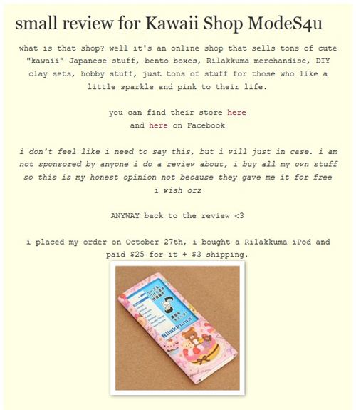 Charlotte Charm's review about modes4u