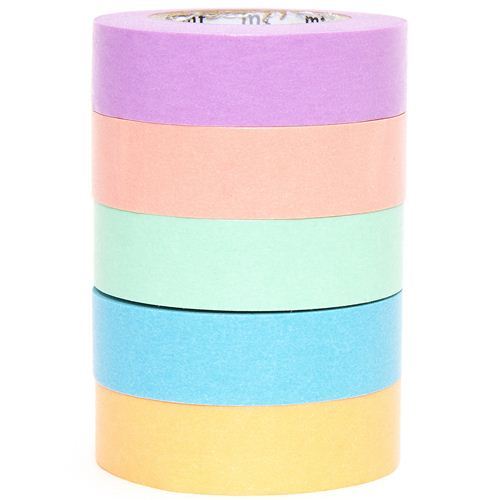 mt Washi Masking Tape deco tape set 5pcs with 5 colours mt Washi Masking Tape deco tape set 5pcs with 5 colours