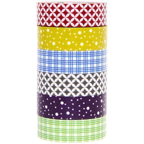 mt Washi Masking Tape deco tape set 6pcs with patterns mt Washi Masking Tape deco tape set 6pcs with patterns
