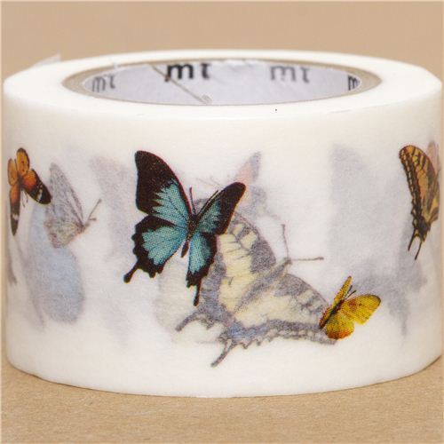 wide mt Washi Masking Tape deco tape with butterfly wide mt Washi Masking Tape deco tape with butterfly