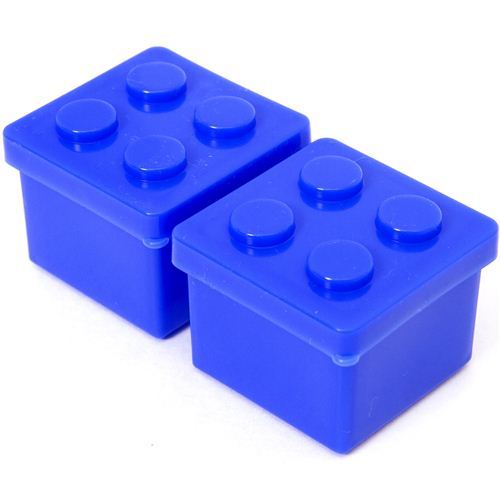 2 blue building block sauce container for Bento Box 2 blue building block sauce container for Bento Box