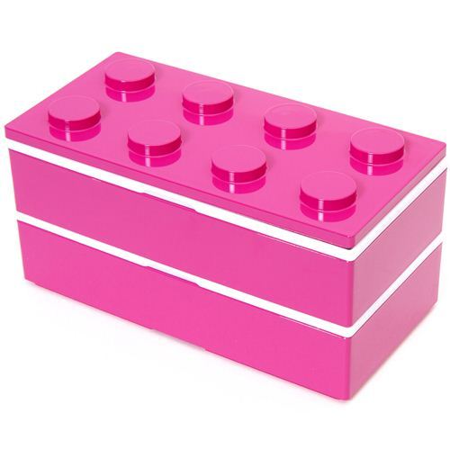 big funny pink building block Bento Box from Japan big funny pink building block Bento Box from Japan
