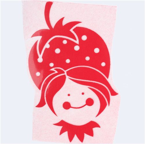 cute strawberry girl velour iron-on red cute strawberry girl velour iron-on red