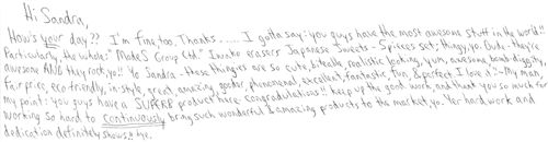 Very nice letter from a customer 1