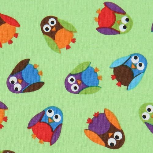 cute green owls fabric What a Hoot USA designer
