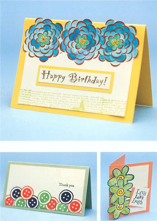 For a great effect you can also cut out stamped designs and glue them onto your card For a great effect you can also cut out stamped designs and glue them onto your card