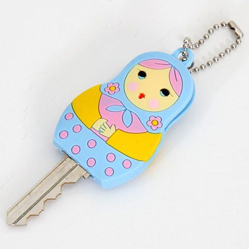 cute blue matryoshka key cover charm cute blue matryoshka key cover charm