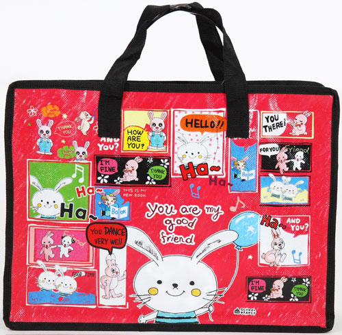 pinkfoot red bunny bag