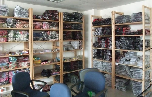 some of our shelves filled with products
