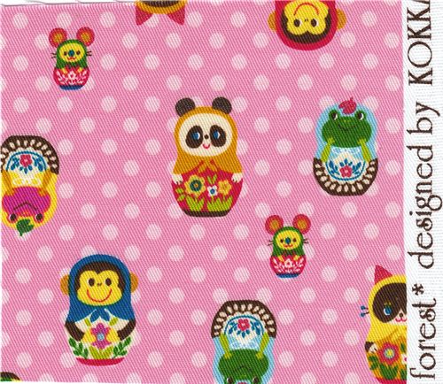 Kokka fabric matryoshka animals