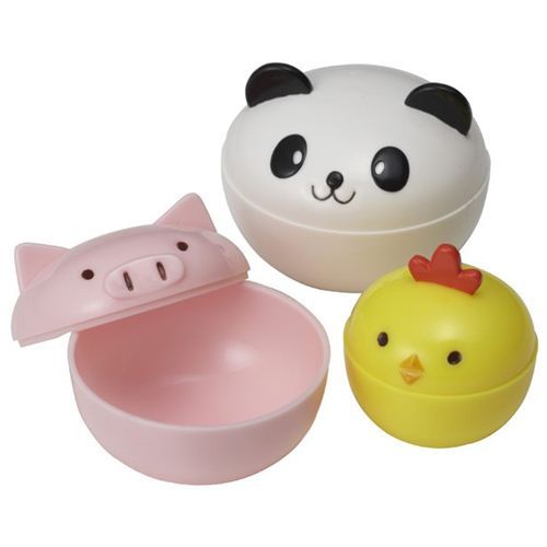 Graziosi mini contenitori salsa panda pulcino maiale Bento