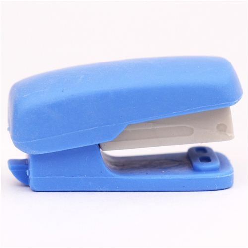 blue stapler school supplies eraser by Iwako from Japan