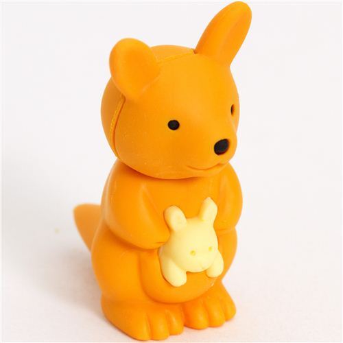 orange kangaroo eraser by Iwako from Japan