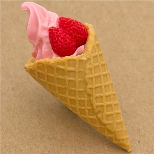 pink waffle cone eraser French Pastry from Japan