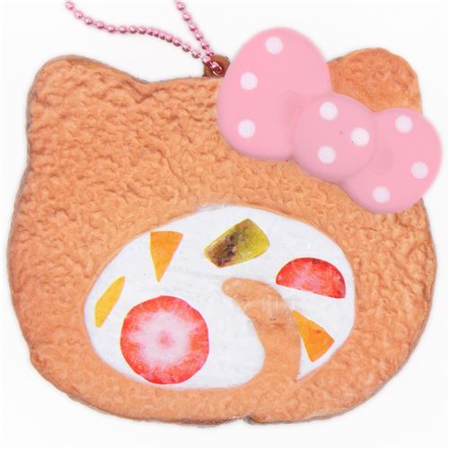 brown Hello Kitty roll cake with sprinkles squishy