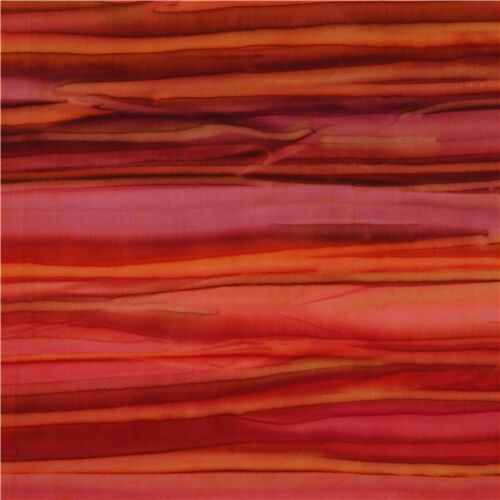orange mauve Robert Kaufman batik stripe fabric
