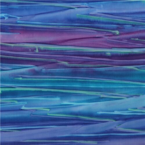 turquoise purple Robert Kaufman batik stripe fabric