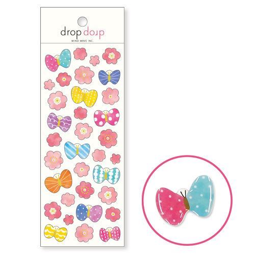 hard colorful flower butterfly 3D stickers by Mind Wave