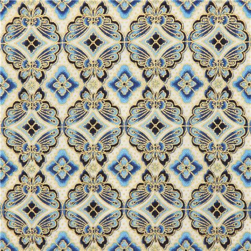 metallic gold butterfly fabric by Robert Kaufman 