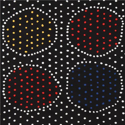Nani Iro black organic oxford fabric by Kokka with dots