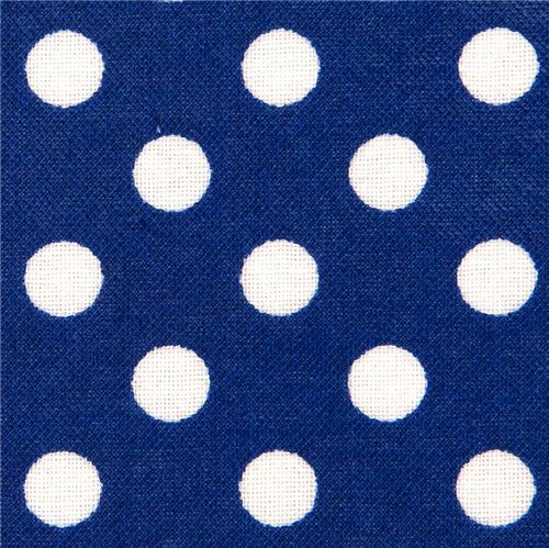 blue polka dot laminate fabric by Cosmo from Japan