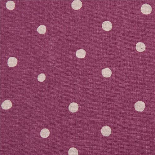 purple natural color dot laminate fabric by Cosmo from Japan