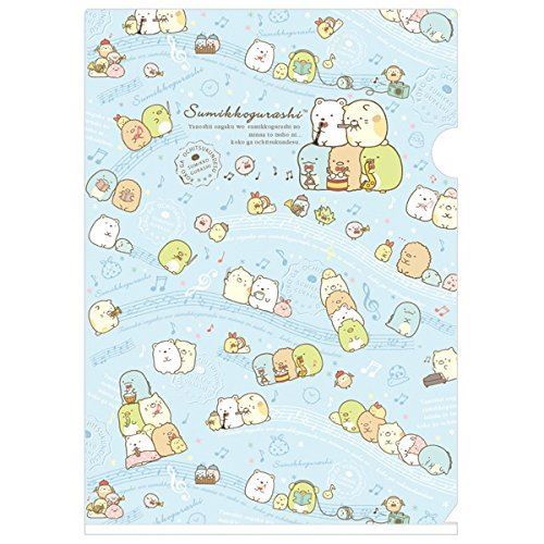 Sumikkogurashi music blue plastic A4 folder