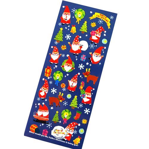 Santa and tree Christmas stickers