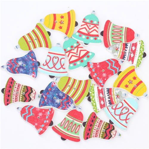 colorful random Christmas bell button