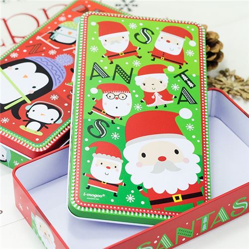 green Santa Claus metal pencil case