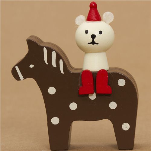 polar bear on pony Christmas card holder Japan Christmas