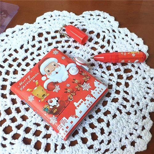 random mini Xmas notebook with pen