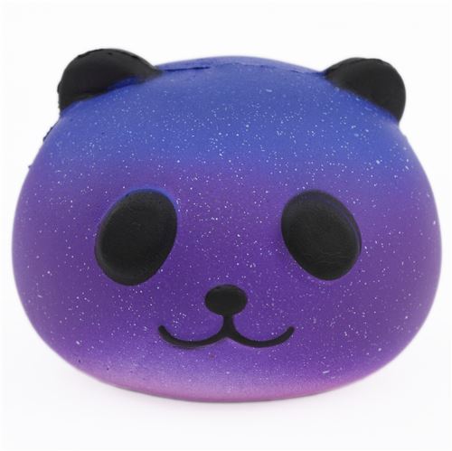 dark blue purple galaxy panda head animal squishy