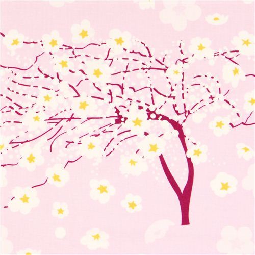 lilac flower fabric Michael Miller Breeze cherry blossom
