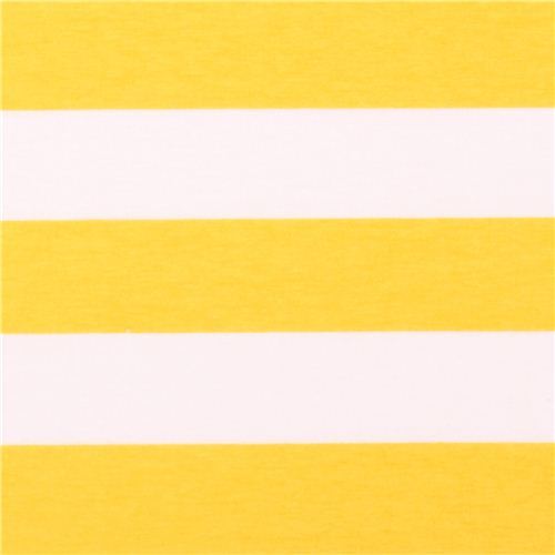 white Riley Blake knit fabric with yellow stripes