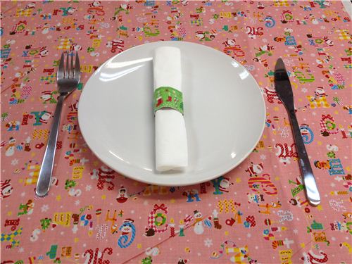 green Christmas stocking Washi napkin ring
