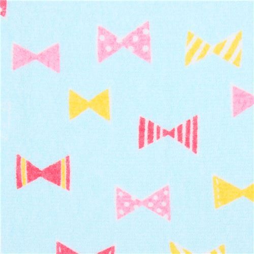 blue bow towel fabric by Cosmo