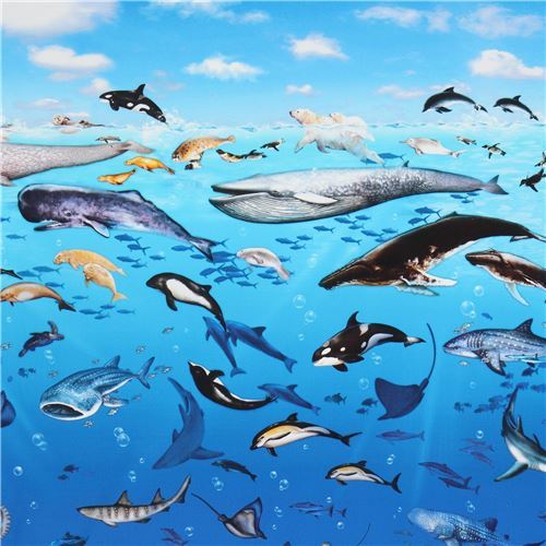sea creature oxford fabric by Cosmo