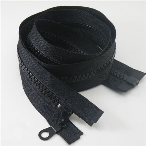 plastic sewing zipper in black