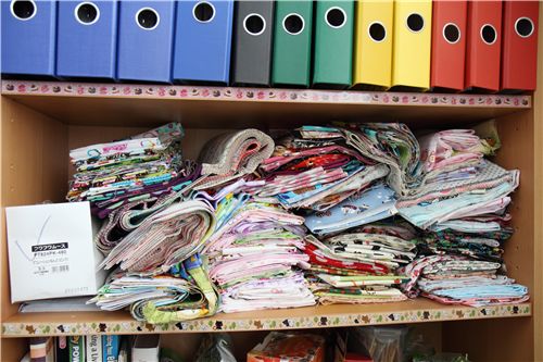fabric shelf with deco tape decoration