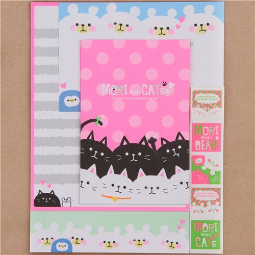 cute cat bear dot neon Letter Set by Q-Lia from Japan 