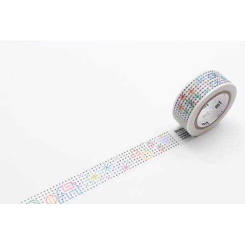 mt for kids Washi Masking Tape deco tape white with dot flower fish