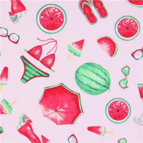 light pink watermelon summer accessory fabric by Timeless Treasures
