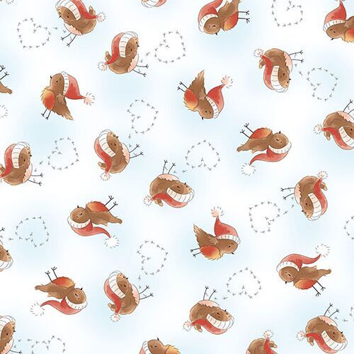 Timeless Treasures Christmas fabric with small brown birds