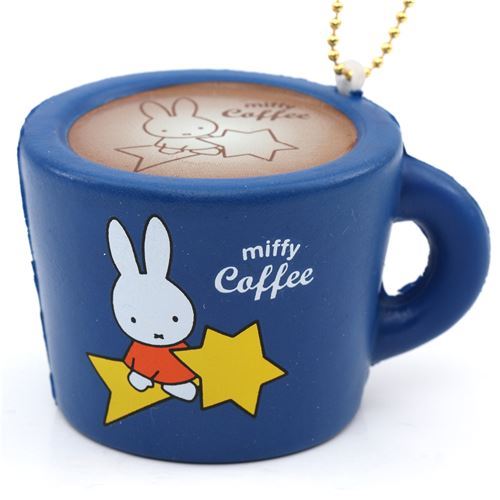cute dark blue Miffy bunny rabbit coffee mug squishy for backpack