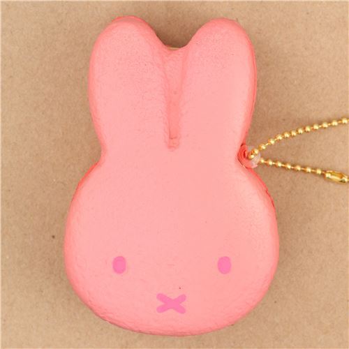 cute pink Miffy bunny rabbit ice cream sandwich squishy for backpack