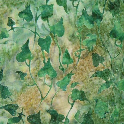 green Robert Kaufman leaf tie dye Batik look fabric Bella Vita