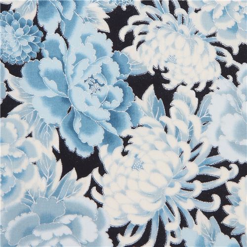 navy blue Robert Kaufman flower fabric with silver embellishment