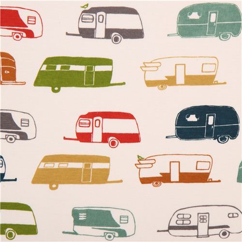 colorful campers organic knit fabric birch USA